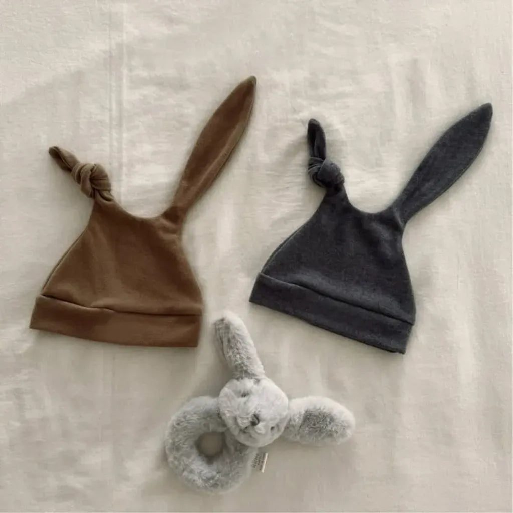 長袖セットアップ うさ耳帽子ワッペン長袖トップス＋パンツセットアップ 3点セット【mh0011124】