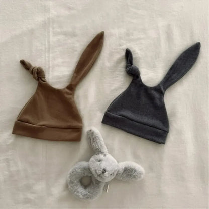 長袖セットアップ うさ耳帽子ワッペン長袖トップス＋パンツセットアップ 3点セット【mh0011124】