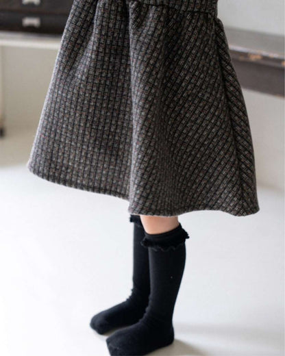 ノースリーブワンピース キャミワンピース | ツイードチェック柄 | Aラインジャンパースカート【mh0011495】