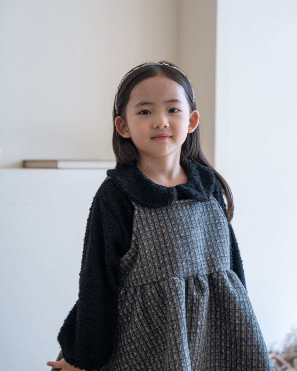 ノースリーブワンピース キャミワンピース | ツイードチェック柄 | Aラインジャンパースカート【mh0011495】