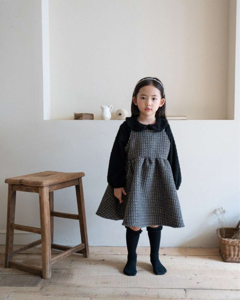 ノースリーブワンピース キャミワンピース | ツイードチェック柄 | Aラインジャンパースカート【mh0011495】