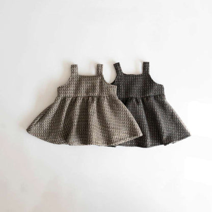 ノースリーブワンピース キャミワンピース | ツイードチェック柄 | Aラインジャンパースカート【mh0011495】