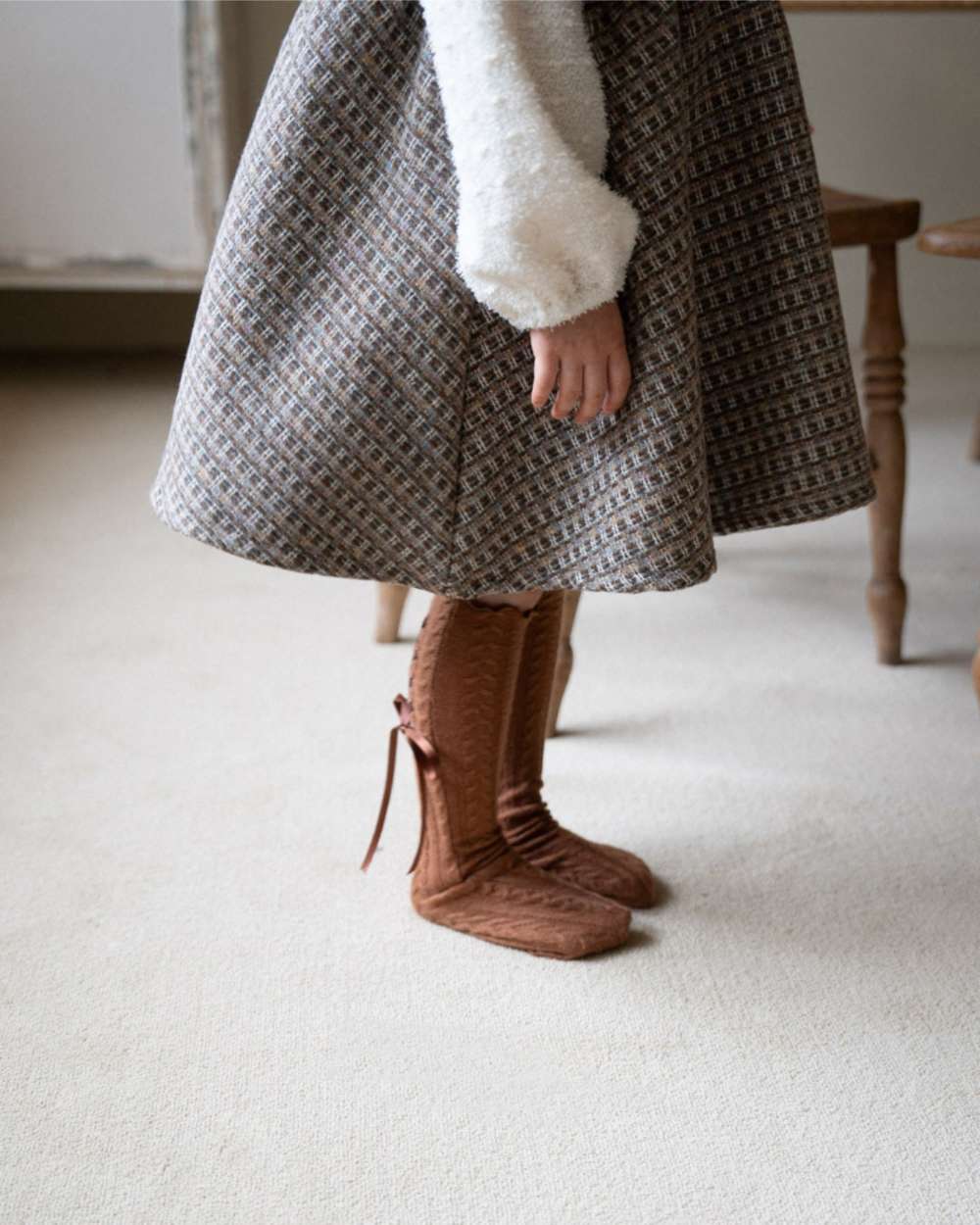 ノースリーブワンピース キャミワンピース | ツイードチェック柄 | Aラインジャンパースカート【mh0011495】