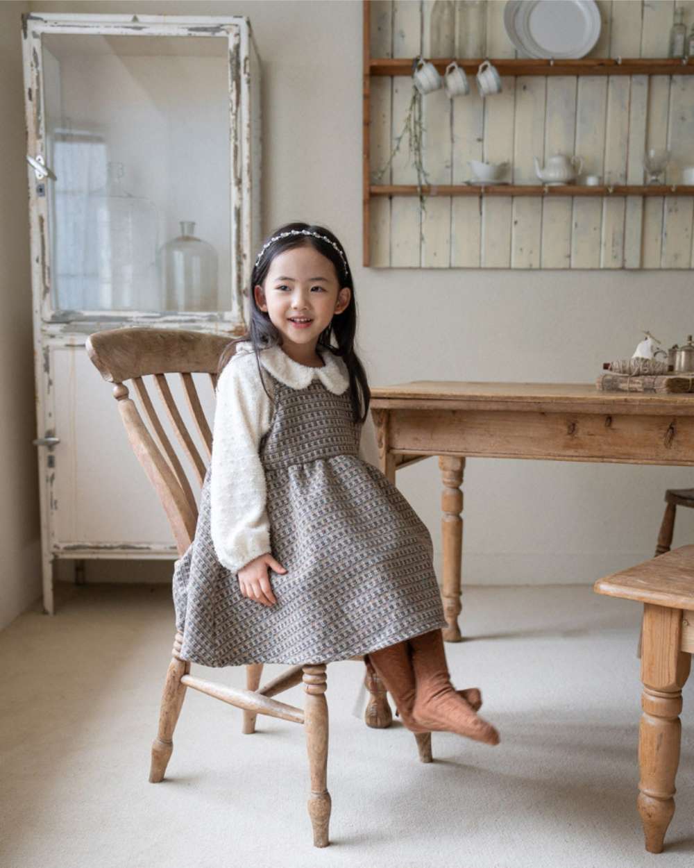 ノースリーブワンピース キャミワンピース | ツイードチェック柄 | Aラインジャンパースカート【mh0011495】