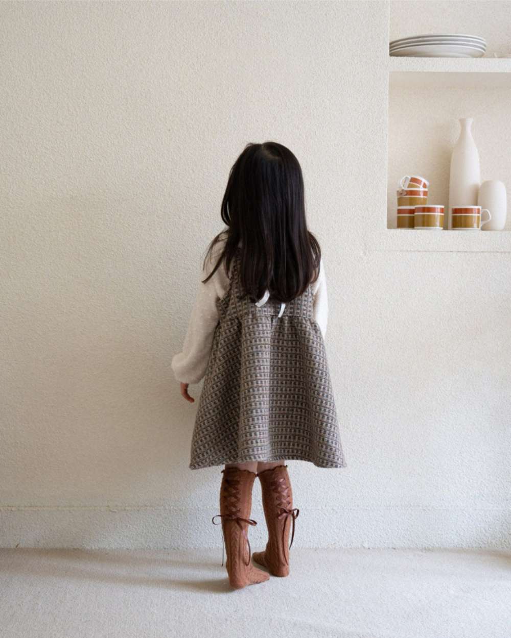 ノースリーブワンピース キャミワンピース | ツイードチェック柄 | Aラインジャンパースカート【mh0011495】