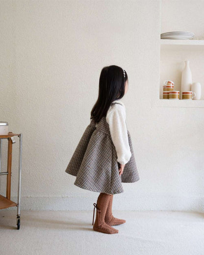 ノースリーブワンピース キャミワンピース | ツイードチェック柄 | Aラインジャンパースカート【mh0011495】