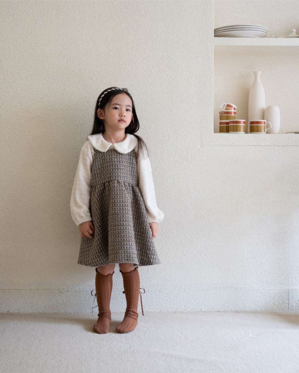 ノースリーブワンピース キャミワンピース | ツイードチェック柄 | Aラインジャンパースカート【mh0011495】