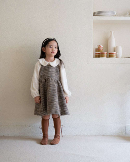 ノースリーブワンピース キャミワンピース | ツイードチェック柄 | Aラインジャンパースカート【mh0011495】