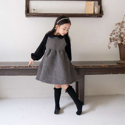 ノースリーブワンピース キャミワンピース | ツイードチェック柄 | Aラインジャンパースカート【mh0011495】