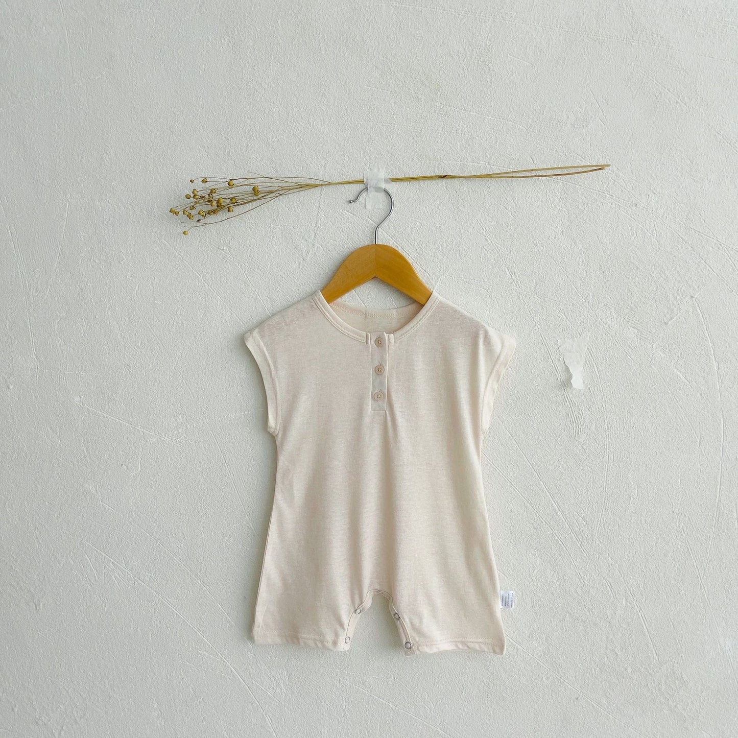 半袖ロンパース Apricot / 66cm シンプルデイリー半袖ロンパース【mh0010008】