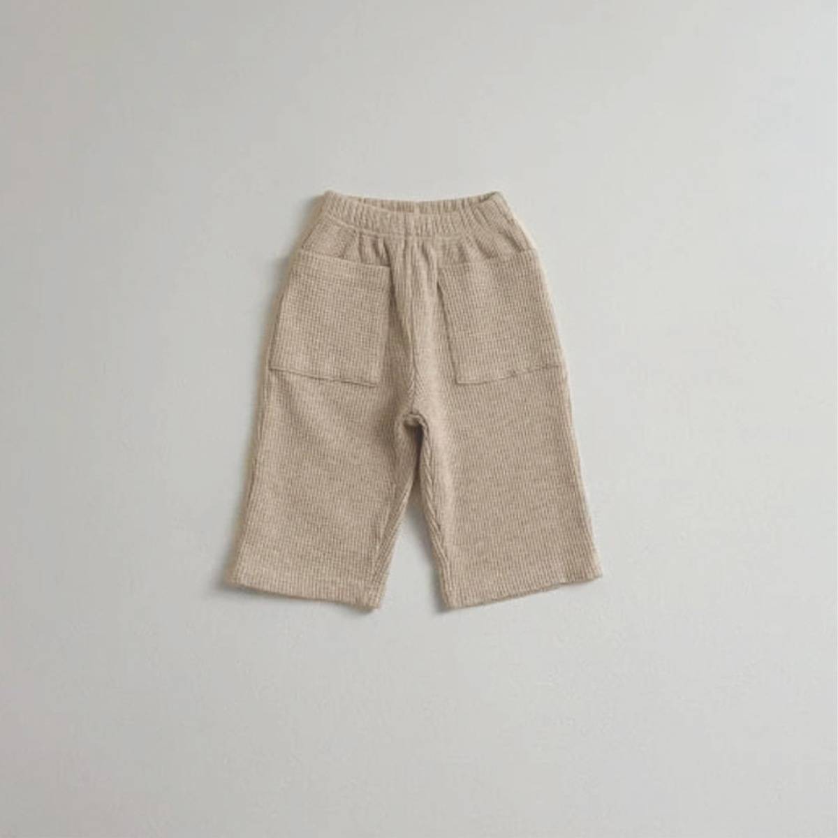 ロングパンツ・スウェットパンツ Apricot / 73cm ワッフル素材ロングパンツ ユニセックス長ズボン ストレートポケット付き【mh0011359】