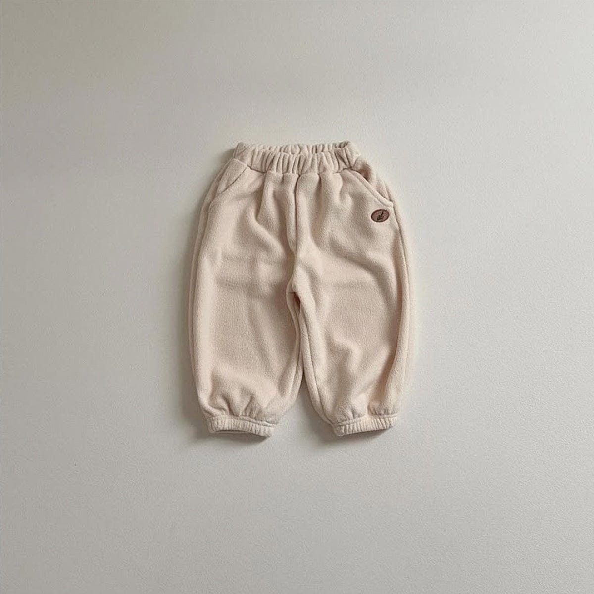 ロングパンツ・スウェットパンツ Apricot / 73cm ジョガーパンツ 裏起毛フリース素材 刺繍ワッペン ハーレム長ズボン【mh0011365】