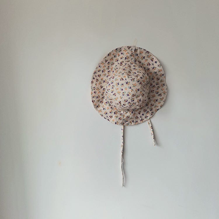 半袖ロンパース Apricot hat / One Size フラワープリントフリルスカートドッキング半袖ロンパース+チューリップハットセット【mh0010009】