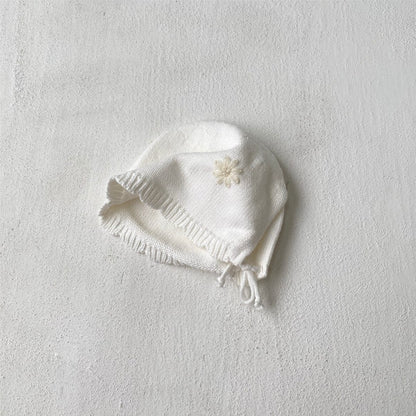 ニット・セーター Apricot Hat / One Size ぷっくり刺繍フラワーニットトップス/ロンパース/ボンネット【mh0010898】