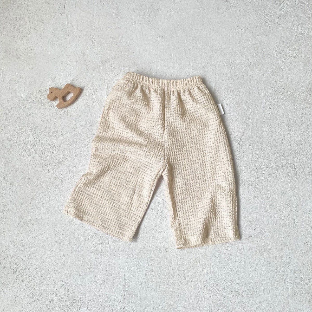長袖セットアップ Apricot pants / 73cm ベビーセットアップ 3点セット ワッフルシンプルカーディガン+キャミソールトップス+ワイドルーズパンツ ルームウェアセット【mh0009038】