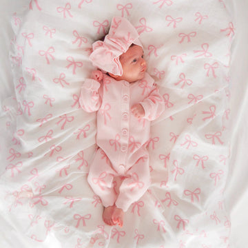 長袖ロンパース Baby Knit Romper Bow Jacquard ジャカードニット リボン ロンパース【mh0011858】