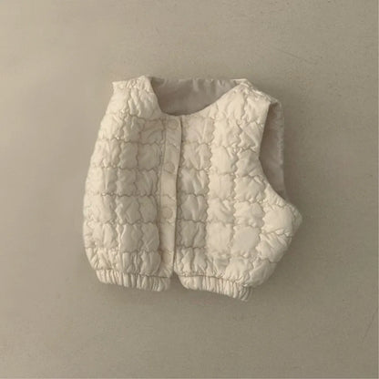 ベスト Beige / 73cm 9M ベビーベスト キルティング前あきベスト【mh-0008311】
