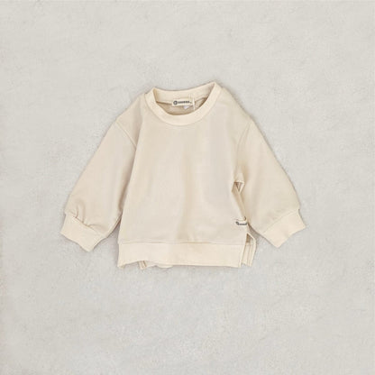 トレーナー・フーディ Beige / 73cm ベビートップス サイドスリットシンプル長袖スウェットシャツ【mh0009033】