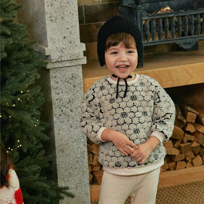 トレーナー・フーディ Beige / 9M  73CM ベビートップス フラワーエンボスボアフリース長袖スウェットシャツ【mh0008486】