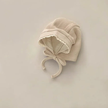 ベビー用帽子 beige white lace hat / One Size ベビー帽子 ヘアバンド ヘッドバンド リボン ボンネット【mh0004755】