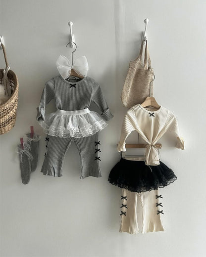 長袖セットアップ Big Pit Ribbon Base Set Loungewear リブニット リボン セットアップ【mh0011637】