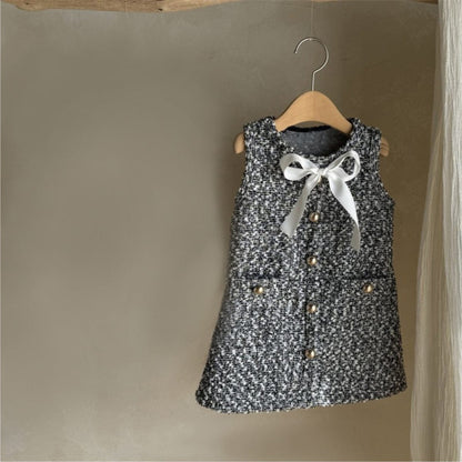 ノースリーブワンピース Black / 73cm フロントリボンノースリーブワンピース【mh0010607】