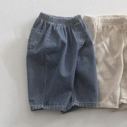 ロングパンツ・スウェットパンツ Blue / 73cm 無地/ストライプ/ドットカプリ丈イージーパンツ【mh0009854】