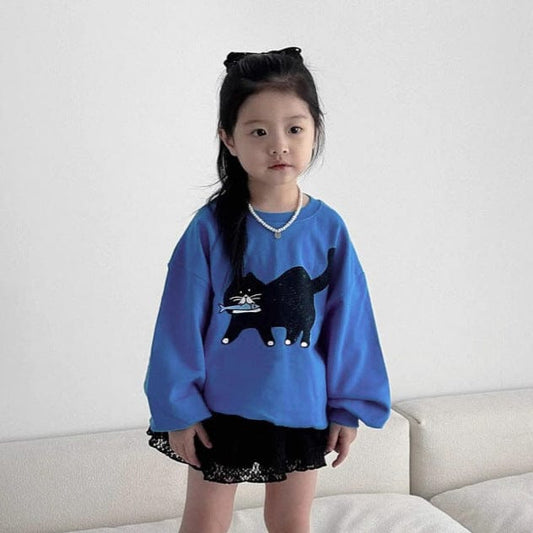 トレーナー・フーディ Blue / 90cm アニマルキャット猫スウェットシャツ【mh0011114】