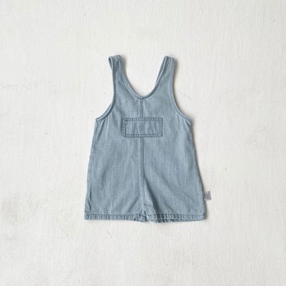 ノースリーブロンパース Blue denim overalls / 73cm デニムノースリーブジャンプスーツ/ロンパース【mh0010605】