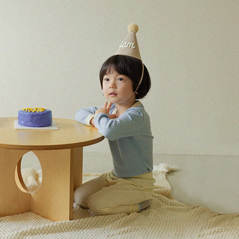 長袖パジャマ Blue + yellow green loungewear set / 73cm カラフルリブ長袖パジャマセットアップ 2点セット【mh0011103】