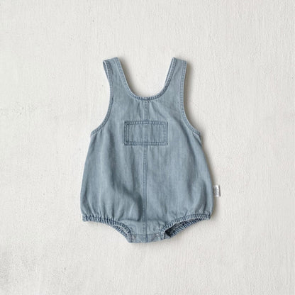 ノースリーブジャンプスーツ Bodysuit / 66cm デニムノースリーブロンパース/ジャンプスーツ【mh0009979】
