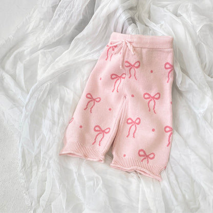 長袖セットアップ Bow Jacquard Knit Cardigan Set リボン ジャカードニット セットアップ【mh0011854】