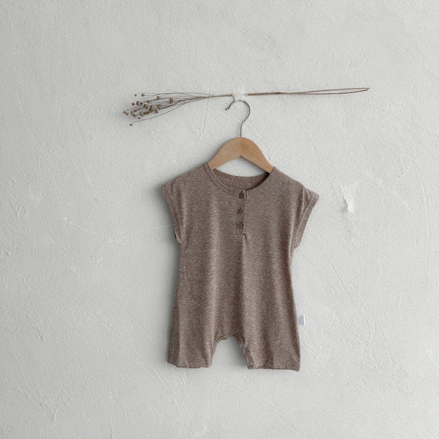 半袖ロンパース Brown / 66cm シンプルデイリー半袖ロンパース【mh0010008】