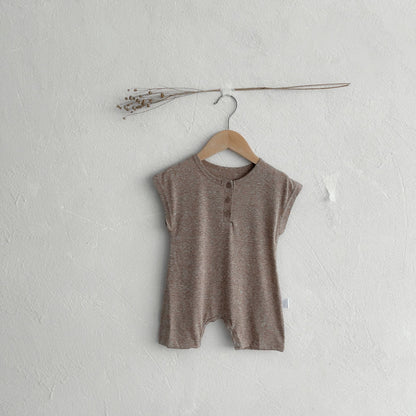 半袖ロンパース Brown / 66cm シンプルデイリー半袖ロンパース【mh0010008】