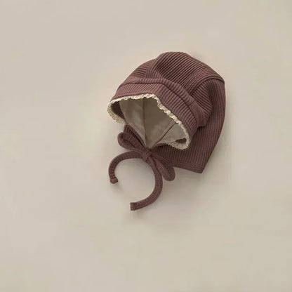 ベビー用帽子 brown lace hat / One Size ベビー帽子 ヘアバンド ヘッドバンド リボン ボンネット【mh0004755】