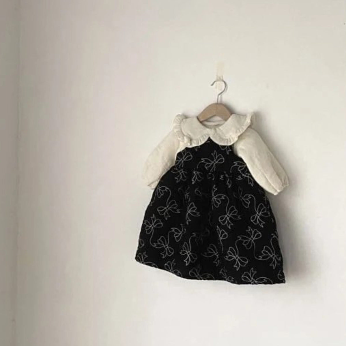 ノースリーブワンピース Checkered Bow Padded Bib Skirt チェック柄 リボン 中綿 ジャンパースカート【mh0011938】