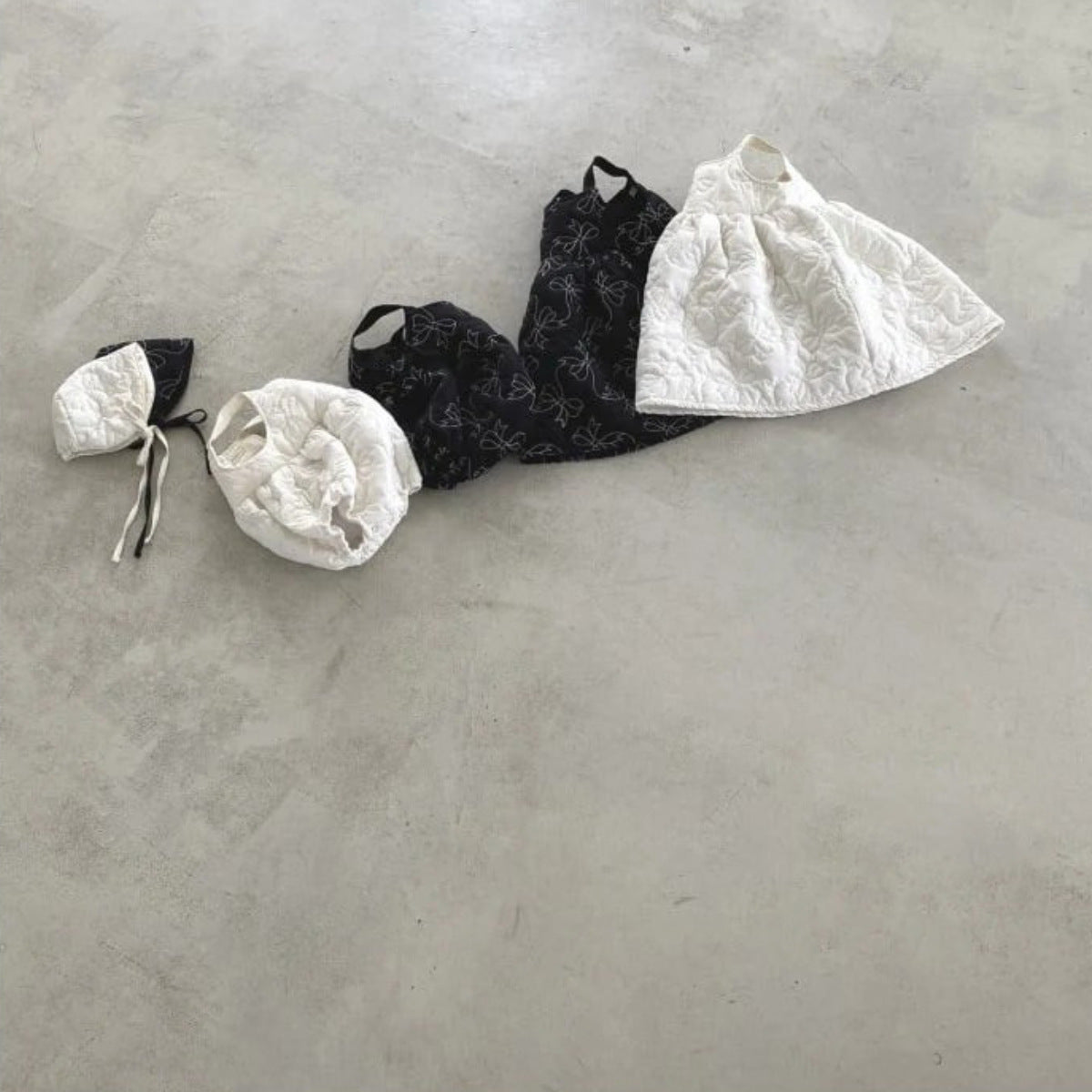 ノースリーブワンピース Checkered Bow Padded Bib Skirt チェック柄 リボン 中綿 ジャンパースカート【mh0011938】