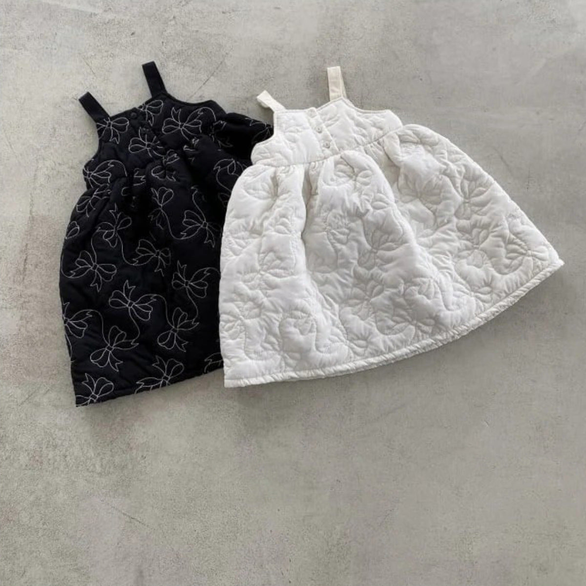 ノースリーブワンピース Checkered Bow Padded Bib Skirt チェック柄 リボン 中綿 ジャンパースカート【mh0011938】