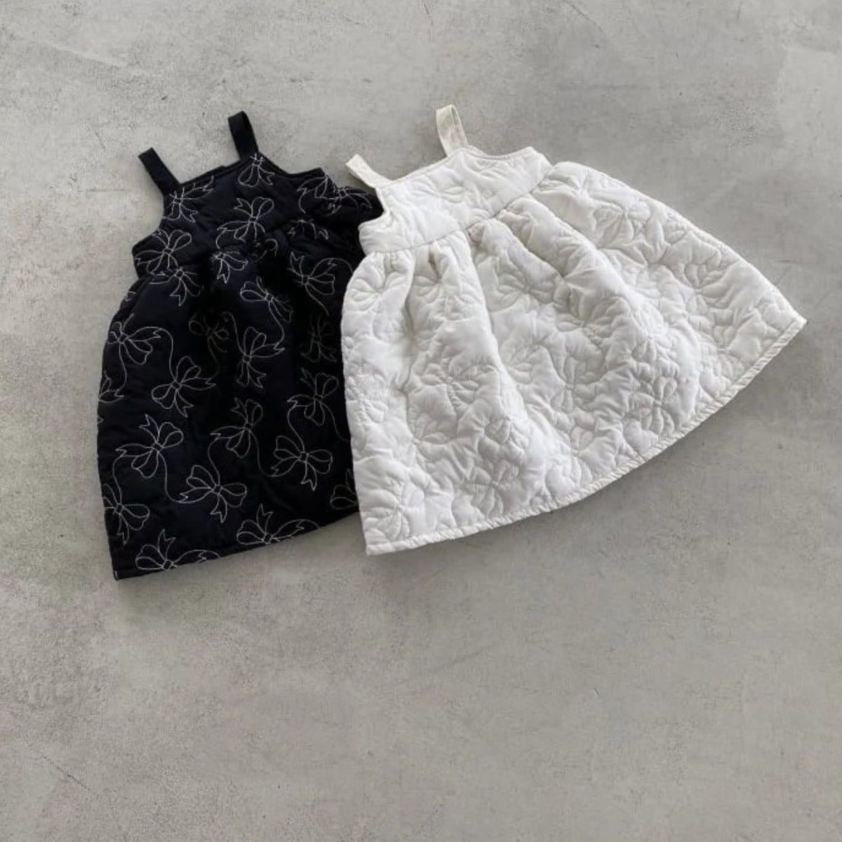 ノースリーブワンピース Checkered Bow Padded Bib Skirt チェック柄 リボン 中綿 ジャンパースカート【mh0011938】