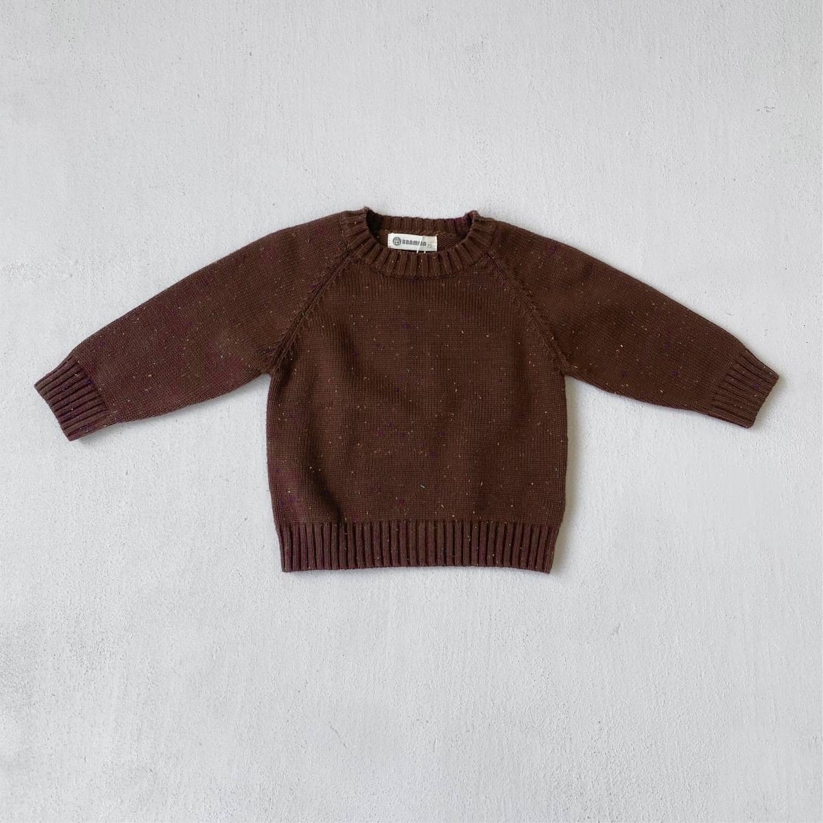 ニット・セーター Coffee / 73cm 長袖セーター ニット素材 カラフルネップ ラグランスリーブトップス【mh0011369】