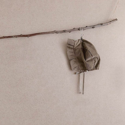 長袖ロンパース Coffee Hat / One Size ベビー フラワー 刺繍 ロンパース 帽子 ボンネット【mh0000082】