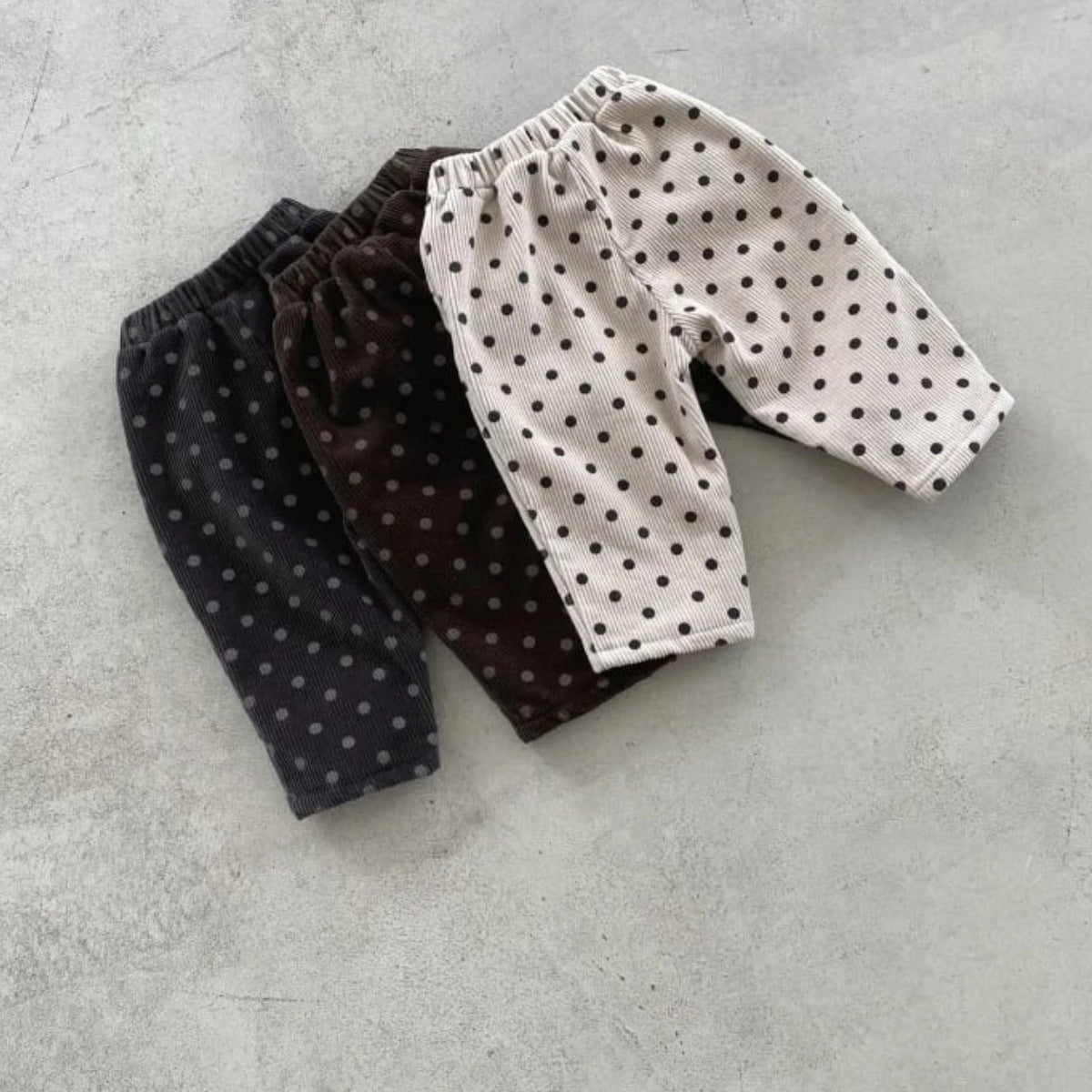 ロングパンツ・スウェットパンツ Corduroy Fleece Polka Dot Slacks ドット柄 裏ボア コーデュロイ パンツ【mh0011940】