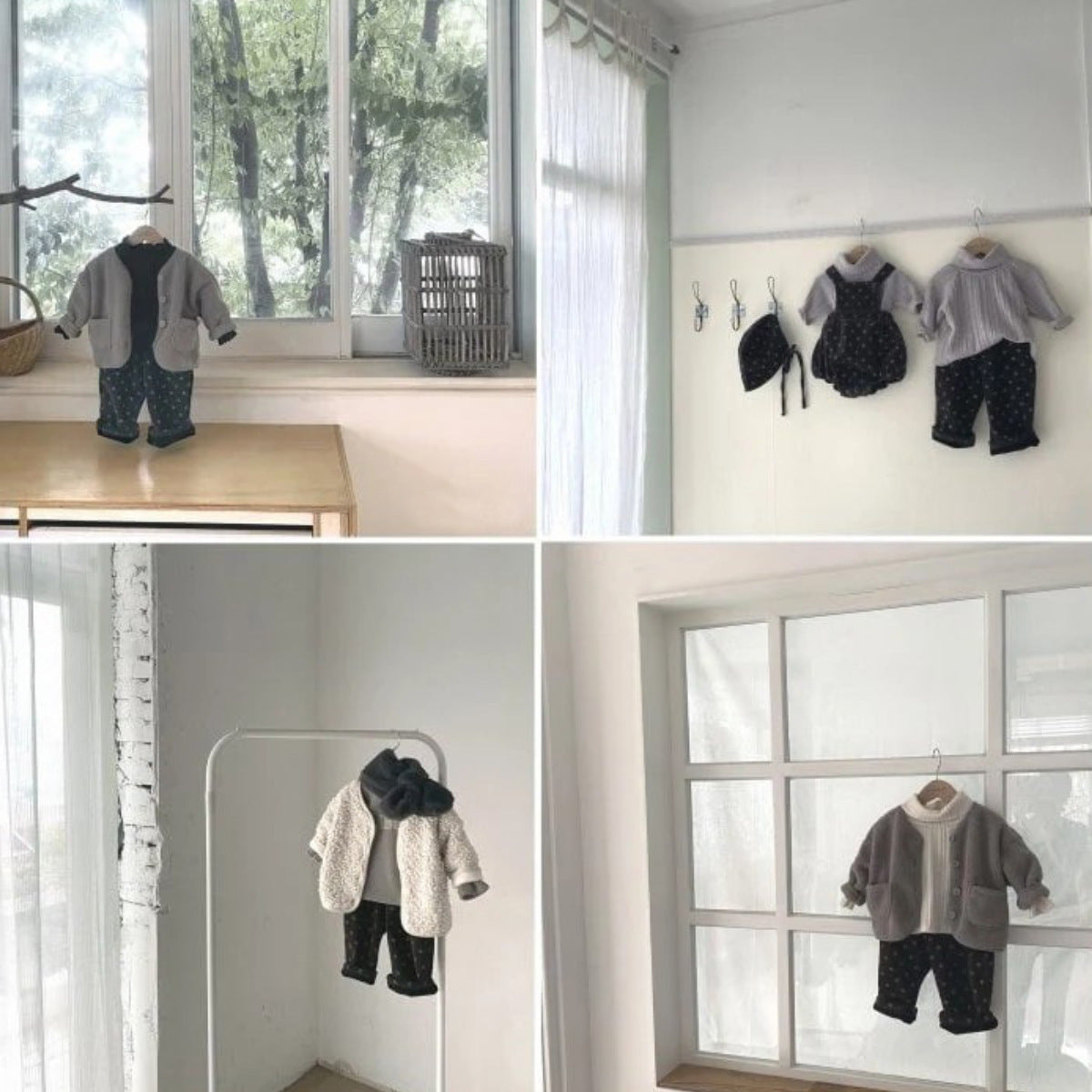 ロングパンツ・スウェットパンツ Corduroy Fleece Polka Dot Slacks ドット柄 裏ボア コーデュロイ パンツ【mh0011940】