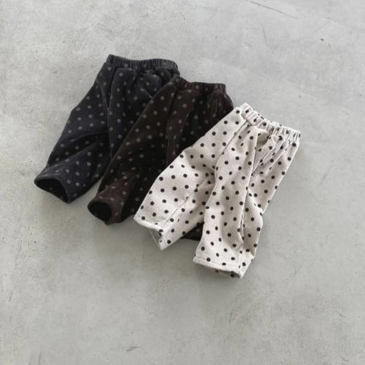 ロングパンツ・スウェットパンツ Corduroy Fleece Polka Dot Slacks ドット柄 裏ボア コーデュロイ パンツ【mh0011940】
