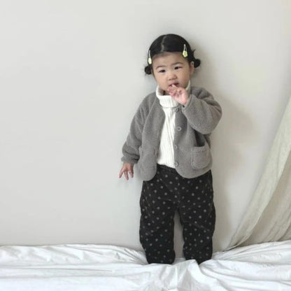 ロングパンツ・スウェットパンツ Corduroy Fleece Polka Dot Slacks ドット柄 裏ボア コーデュロイ パンツ【mh0011940】