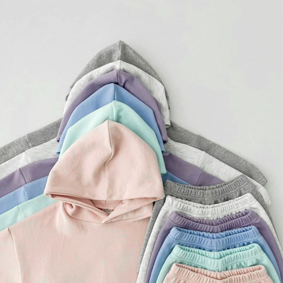 長袖セットアップ Cotton Hooded Sweatshirt Shorts Set コットン フーディー セットアップ【mh0011943】