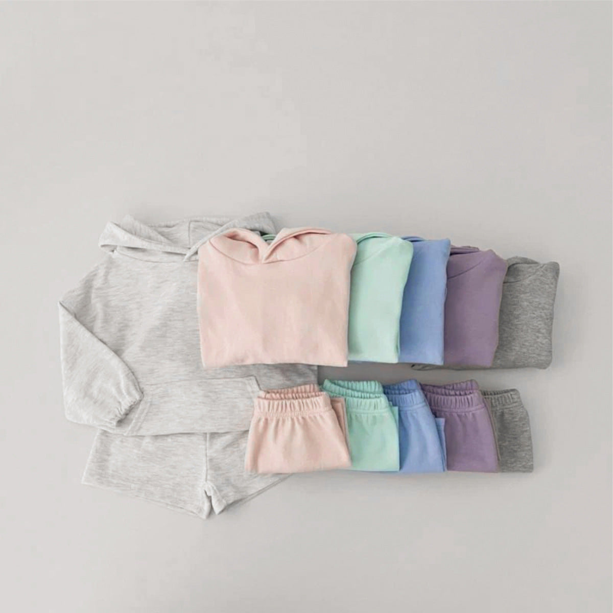 長袖セットアップ Cotton Hooded Sweatshirt Shorts Set コットン フーディー セットアップ【mh0011943】