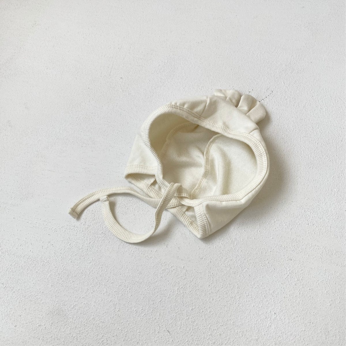 長袖ロンパース Cream hat / One Size ベアくまプリント長袖ロンパース 耳付き帽子セット【mh0009670】