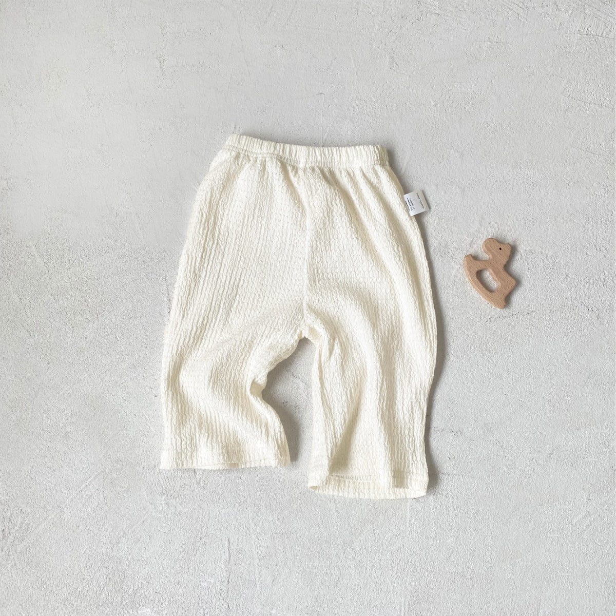 長袖セットアップ Cream pants / 73cm ベビーセットアップ 3点セット ワッフルシンプルカーディガン+キャミソールトップス+ワイドルーズパンツ ルームウェアセット【mh0009038】