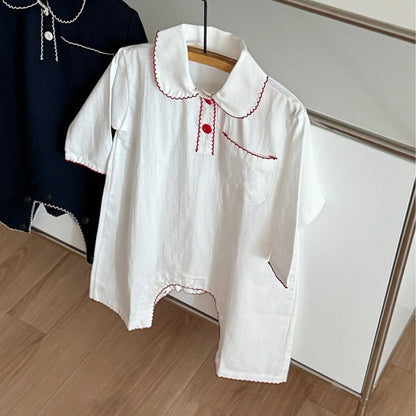 長袖ロンパース Creamy White / 66cm Two-Button Pocket Romper 2ボタン ポケット付ロンパース【mh0012120】